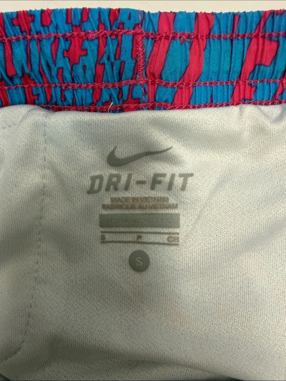 Nike girls Blue, Pink & Neon Yellow Athletic Running Shorts
